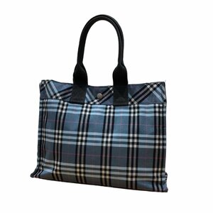 BURBERRY バーバリー ブルーレーベル ハンドバッグ ナイロン ノバチェック ブルー系 トートバッグ