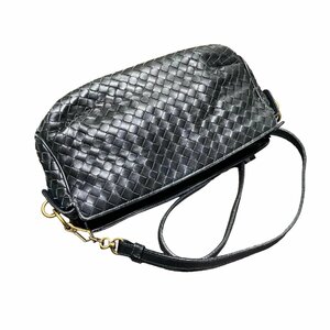 １円 BOTTEGAVENETA ボッテガヴェネタ イントレチャート 斜め掛け ブラック ショルダーバッグ ヴィンテージ