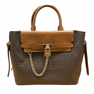 Michael Kors マイケルコース MKロゴ モノグラム ベルテッド サッチェル ハンドバック ブラウン系