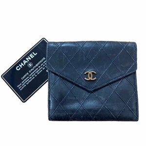 CHANEL シャネル ビコローレ Wホック ２つ折り財布 ブラック