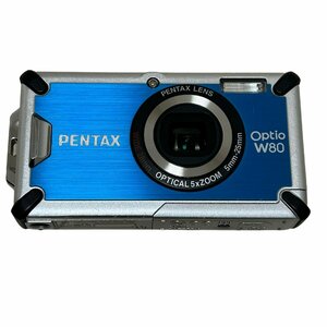 PENTAX ペンタックス Optio W80 バッテリー付属 デジタルカメラ ブルー系 動作未確認
