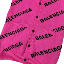 BALENCIAGA バレンシアガ ロゴニットカーディガン セーター ウール ピンク系 サイズXS 55280 国内正規品_画像5