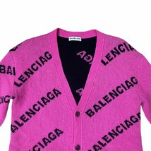 BALENCIAGA バレンシアガ ロゴニットカーディガン セーター ウール ピンク系 サイズXS 55280 国内正規品_画像4