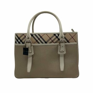 BURBERRY バーバリー ハンドバッグ トートバッグ ノバチェック 白系