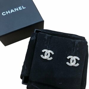 CHANEL シャネル ピアス ラインストーン ゴールドカラー F17 V