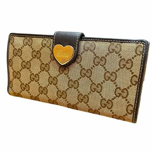 GUCCI グッチ GGキャンバス ハート金具 長財布 2035502149