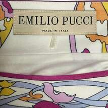 ○送料無料 美品 Emilio Pucci エミリオプッチ ワンピース 長袖 花柄 レーヨン 白系 レディース サイズ44_画像6