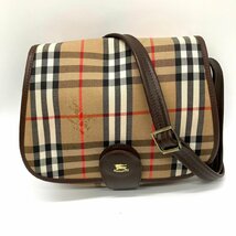 BURBERRY バーバリー ショルダーバッグ ノバチェック レザー ジャガード_画像1