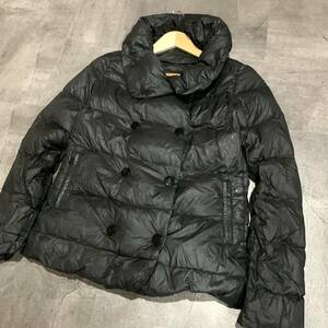 TV capital .. casual wear ' down 90% use ' MOUSSY Moussy double breast snap-button cotton inside down jacket size:2 outer BLK