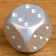 サイコロ 丸角 アルミ合金製 ダイス 16mm [ シルバー ] 骰子 賽子 dice さいころ エッジ無し 面取り_画像2