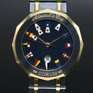 コルム アドミラルズカップ 99.810.31 K18YG/SS ガンブルー クォーツ メンズ 時計 CORUM K00205