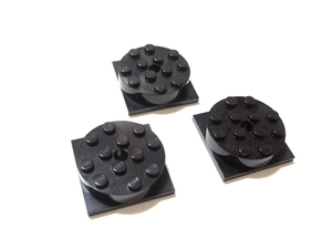 凸レゴ凸　%3403c01　4x4ターンテーブル（黒）　3個　◆可動接続パーツ