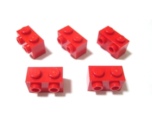 凸レゴ凸　%11211　1x2片面ポッチ付ブロック（赤）　5個