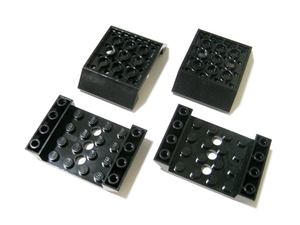 凸レゴ凸　%60219　6x4穴開き両側逆スロープ45度（黒）　4個