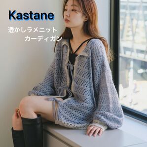 カスタネKastane 透かしラメニットカーディガン