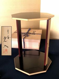 《R》茶道具 竹寿棚 組立式 【平安/光入】共箱 元箱（240216こ3）