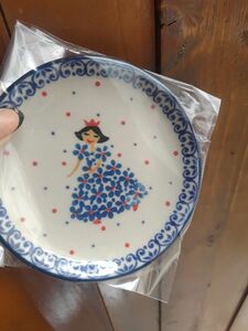 お姫様プレート　姫　ブルー姫　ポーランド食器　ボレスワヴィエツ　セラミカ　ツェラミカ　ポーリッシュポタリー　豆皿　小皿