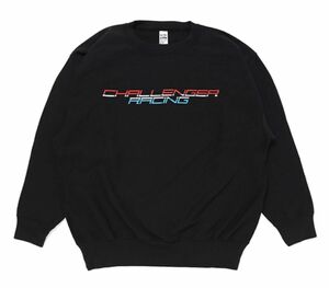 challengerチャレンジャーRACING LOGO C/N SWEAT 黒 ＸＬ　CLG-SW023-008