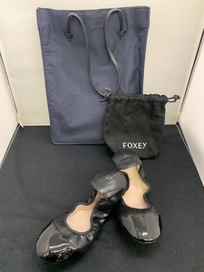 中古品 FOXEY フォクシー ノベルティ ルームシューズ サイズ：38 ブラック スリッパ トートバッグ セット