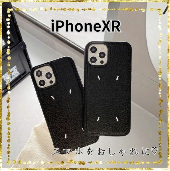 【556】 iPhone XR レザー ケース シンプル PU 刺繍 