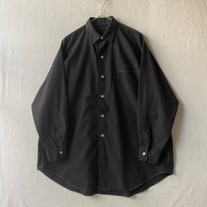 【後染め】80s robe de chambre COMME des GARCONS シャツ / ブラック オーバーサイズ アーカイブ 90s T2-11011-9548