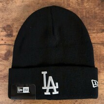 新品未使用 ニューエラ ニットキャップ 黒 正規品 LAドジャース 男女兼用 NEW ERA ビーニー ブラック ニット帽_画像8