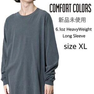 新品未使用 コンフォートカラーズ 6.1oz 長袖Tシャツ ペッパー XLサイズ COMFORT COLORS 6014 RINGSPUN LONG SLEEVE T-Shirts