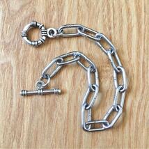 美品 BEAMS Silver Chain Bracelet ビームス シルバーチェーンブレスレット オーバルチェーン アクセサリー 腕輪 インディアンジュエリー_画像6