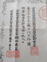 旧日本軍 勲記 清国皇帝陛下三等第一雙龍寶星 章 大日本帝国外国 勲章佩用免許 賞状 l軍医総監所持 証書_画像3