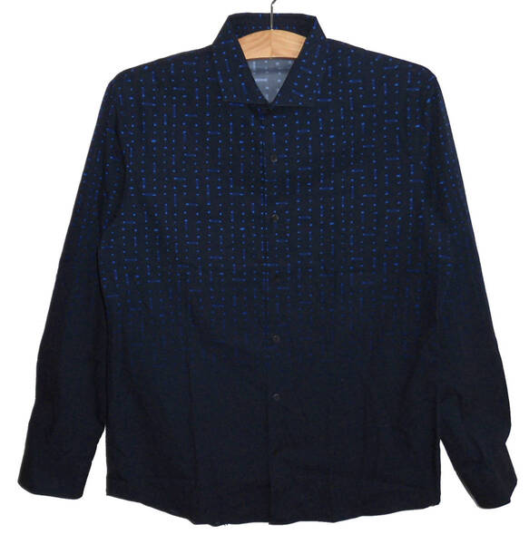¢美品 CALVIN KLEIN カルバンクライン ホリゾンタルカラー グラデーション 長袖シャツ M