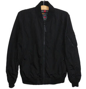 ￠美品 ALPHA INDUSTRIES アルファ TA1340-8001 LIGHT MA-1 ライトウエイト フライトジャケット L ブラック 黒