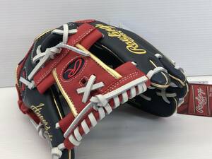 ○ 未使用 Rawlings ローリングス 軟式 内野手 右投げ グラブ GR3FHTCN62 ネイビー スカーレット ハイパーテックカラーシンク ○