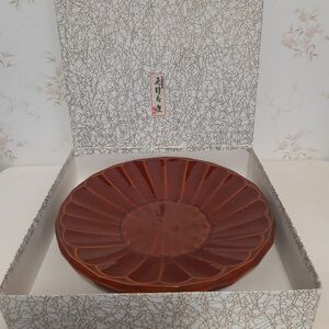 伝統の漆芸　飛騨春慶　ハツリ菓子鉢　８寸