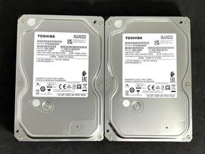 【送料無料】 2個セット ★ 2TB ★　DT02ABA200V　/　TOSHIBA【使用時間：5ｈ＆4ｈ】2023年製 新品同様 3.5インチ内蔵 AVコマンド対応