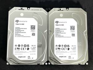 【送料無料】 2個セット ★ 4TB ★　ST4000VM005　/　Seagate【使用時間： 8ｈ＆ 8ｈ】2023年製 新品同様 3.5インチ内蔵HDD AVコマンド対応