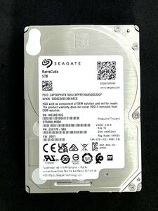 【送料無料】　★ 5TB ★　Seagate / ST5000LM000　【使用時間：394ｈ】　2021年製　稼働少　 2.5インチ内蔵HDD/15mm厚/SATA 