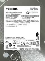 【送料無料】　★ 6TB ★　TOSHIBA / DT02ABA600V　【使用時間： 38 ｈ】　2023年製　新品同様　3.5インチ内蔵HDD　SATA　AVコマンド対応_画像3