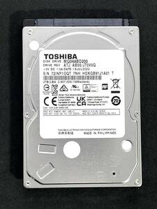 【送料無料】 ★ 2TB ★　TOSHIBA / MQ04ABD200　【使用時間：7 ｈ】 2022年製　新品同様　2.5インチ内蔵HDD　9.5mm厚/SATA/5400rpm 東芝　