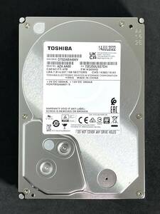 【送料無料】　★ 4TB ★　TOSHIBA / DT02ABA400V　【使用時間： 1395 ｈ】　2022年製　良品　3.5インチ内蔵HDD　SATA　AVコマンド対応　