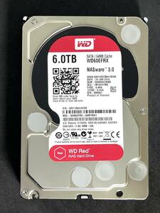 【送料無料】　★ 6TB ★　WD Red　/　WD60EFRX　【使用時間：140ｈ】稼働少　2015年製 Western Digital RED　3.5インチ 内蔵HDD SATA