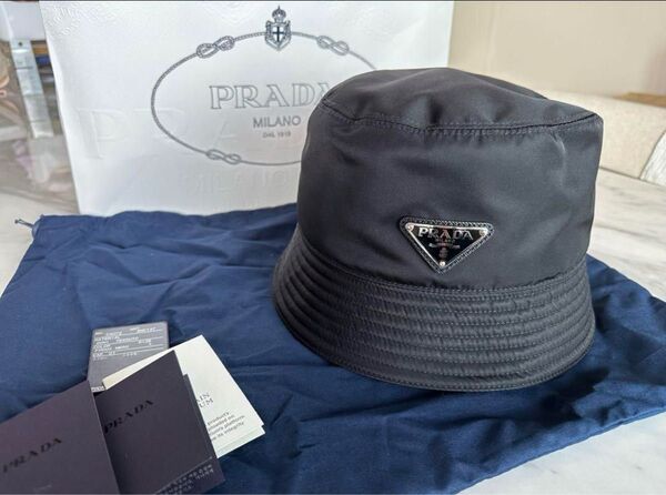 プラダ リナイロン バケットハット L BE:FIRST PRADA ブラック