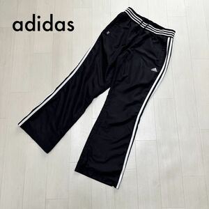 adidas アディダス ジャージ 紐パンツ ブラック パンツ ボトムス ジャージパンツ 黒 ライン ウェア ファッション メッシュ M サイズ