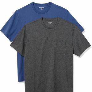 Amazon Essentials 2枚組Tシャツ ポケット付き クルーネック レギュラーフィット Mサイズ