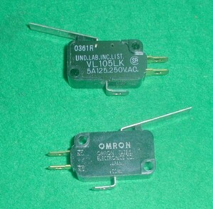  spring attaching micro switch Omron omron VL105LK 2 piece set 