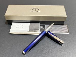 D261 美品　PARKER パーカー　万年筆　IMシリーズ　サイズF ブルー　筆記用具　文房具　ビジネス