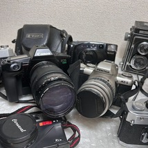 【J-30】　カメラ　YASHICA Canon PENTAX PETRI minolta Konica IKO flex Aires FFT AE-1 SRT101 EOS630 MZ-5 など　おまとめ　動作未確認_画像3