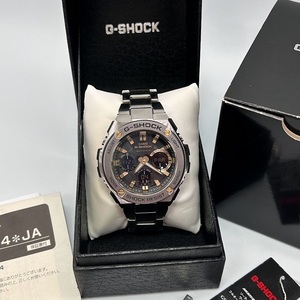 【Y-11】美品　カシオ　G-SHOCK　CASIO　G-STEEL　ソーラー　アナデジ　GST-W110D　コマ・箱付き　稼働品