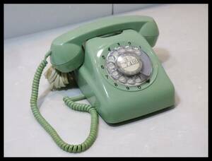 * Japan electro- confidence telephone telephone machine 601-A2 green telephone / black telephone dial type *3K261