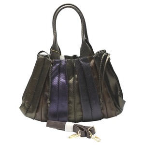  Sune -k tote bag 14682A shoulder with strap ba Rune type 2WAY shoulder bag SNAKE purple × gun metallic lady's 