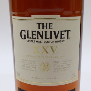  古酒 グレンリベット 25年 XXV シングルモルト スコッチ ウイスキー 700ml 43% 未開栓 木箱付 THE GLENLIVETの画像3